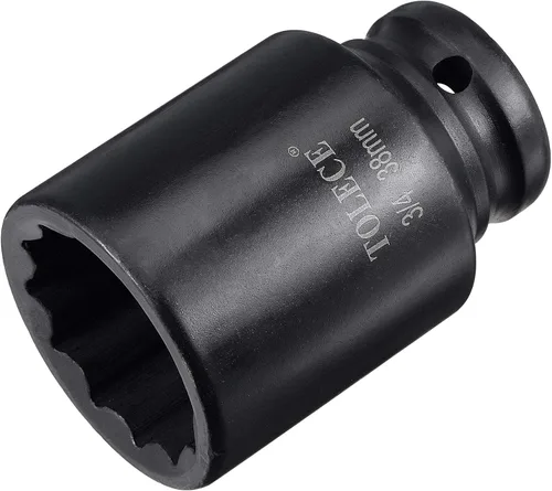 Vista 25 de uxcell Enchufe de impacto profundo de 0.669 in y 12 puntos de 3/4 pulgadas, acero CR-MO 3.071 in de longitud, tamaños métricos