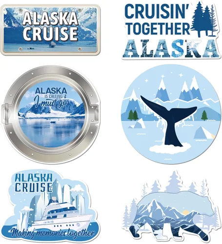 Vista 13 de Decoraciones magnéticas para puerta de crucero, 12 piezas de imanes náuticos tropicales familiares para crucero, divertidos letreros magnéticos
