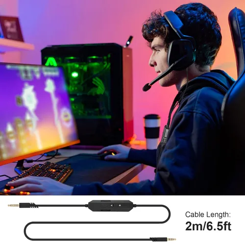 Vista 7 de Zosvoses Cable de auriculares A50 con modos A & B, control de volumen de silencio en línea y micrófono compatible con Astro A50, A40 TR, A40, A30