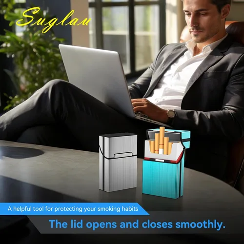 Vista 7 de Caja de cigarrillos King Size 3 Pack 20 Capacidad Negro+Plata+Azul-364.882-3.346 in