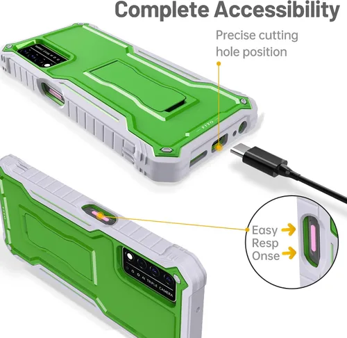 Vista 3 de FITO Funda para T-Mobile REVVL V Plus 5G, doble capa a prueba de golpes resistente para T-Mobile REVVL V Plus 5G teléfono con protector de pantalla