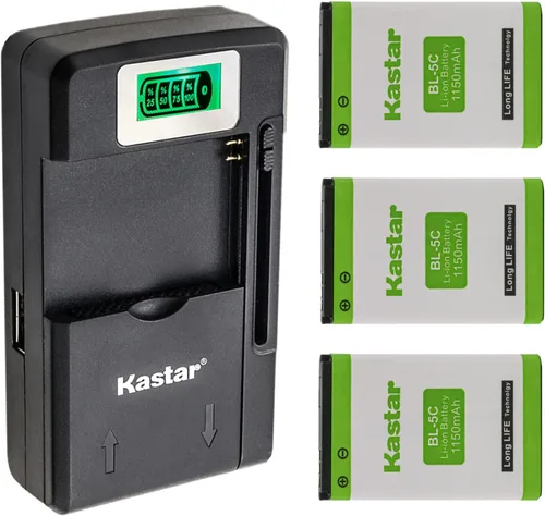 Vista 8 de Kastar Cargador de batería de pared BL-5C AC para Nokia BL-5C, RTR001F01, Avus MMDR 12, V2, Snom 10000058, 1000059, Telekom A051, Toshiba 10000060