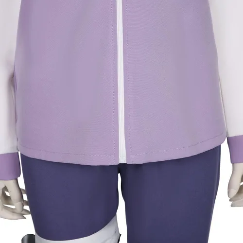 Vista 7 de Metaparty Hinata - Disfraz de Hyuga para cosplay, conjunto de sudadera con capucha Hinata con protector de frente, bolsa Kunai para mujer