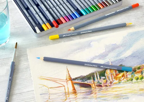 Vista 5 de Faber-Castell Goldfaber Aqua - Lápices de acuarela preafilados (12 unidades)