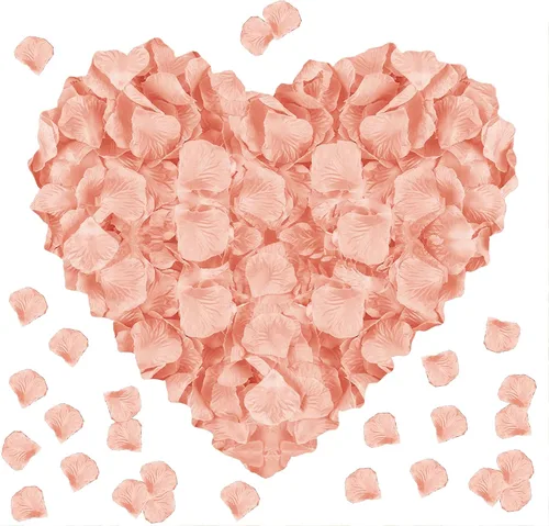 Vista 9 de 1000 pétalos de rosa falsos para noche romántica, creación de ambiente festivo romántico, para propuesta de matrimonio, boda, día de San Valentín