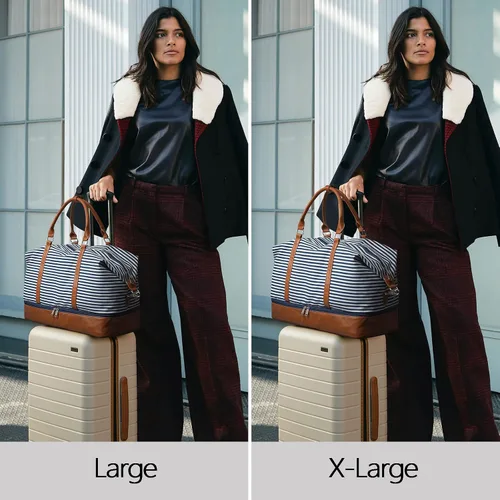 Vista 2 de S-ZONE - Bolso de mano de lona para mujer con correa de cuero sintética