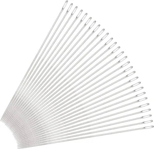 Vista 6 de uxcell 30 agujas de abalorios finas, finas, largas, rectas para bordar, de acero inoxidable, 1.26 pulgadas