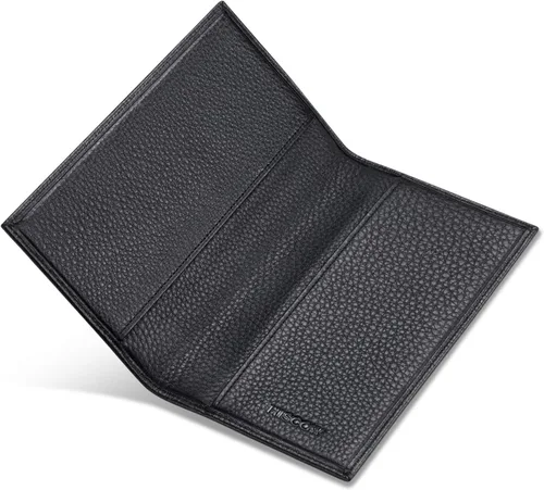 Vista 4 de HISCOW Funda minimalista para chequera, cuero de grano completo