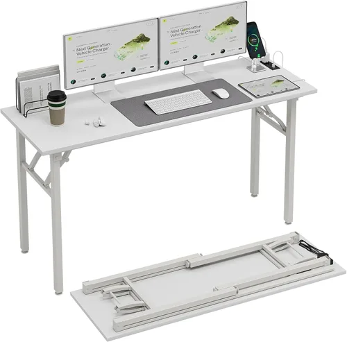 Vista 36 de TEMI Mesa de Computadora Pequeña Mesa Plegable - Escritorio de Oficina Plegable de 35.8", Sin Ensamblaje, Perfecto para Espacios Pequeños