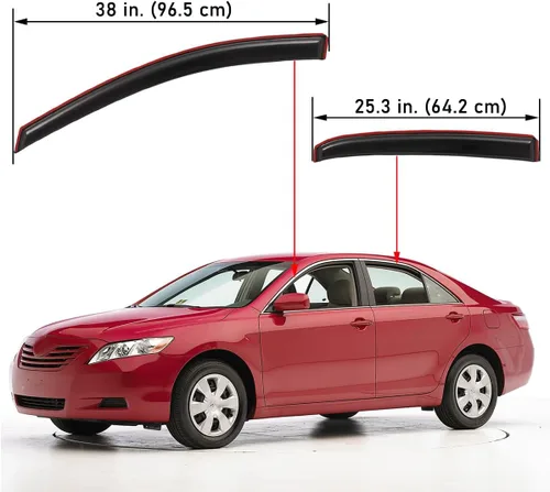 Vista 2 de Lightronic Visera de Ventana de Ventilación Automática con Clip en Canal Extra Durable, Compatible con Toyota Camry 2007-2011, Protección UV