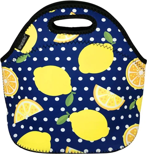 Vista 20 de Wrapables® Bolsa de almuerzo de neopreno aislada, plátanos