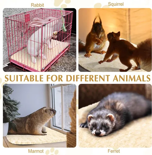 Vista 6 de Drydiet Paquete de 4 Almohadillas Autocalentadoras para Gatos Alfombrilla Térmica Lavable para Perros Sin Hogar Almohadillas Térmicas para Perreras