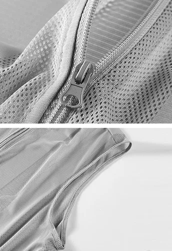 Vista 6 de Flygo Chaleco casual de verano para hombre, ligero, transpirable, malla transpirable y con cremallera