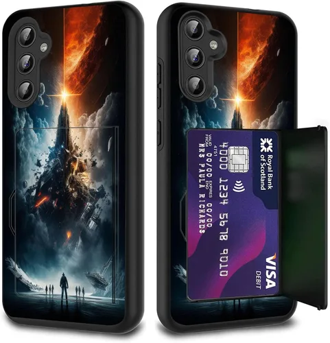 Vista 62 de Funda híbrida de doble capa con función atril para Samsung Galaxy A16 5G de 6.9 pulgadas, diseño de vaca con bandera estadounidense