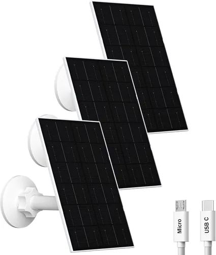 Vista 8 de Zivif Panel solar de 4 W para cámara de seguridad, cargador solar USB/USB-C 1 Paquete
