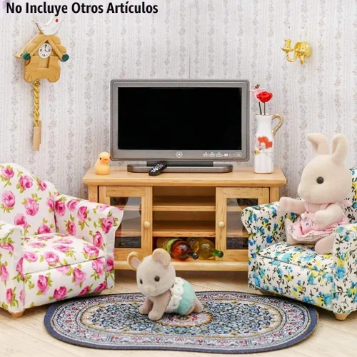 Vista 5 de Televisión en miniatura LED TV 1:12 Odoria con control remoto, accesorios de decoración de casa de muñeca