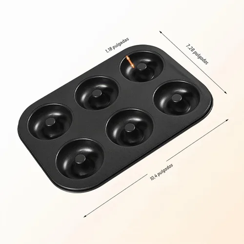 Vista 2 de Shudyear Molde para hornear de acero al carbono antiadherente para donas caseras para donas y postres, 1 unidad