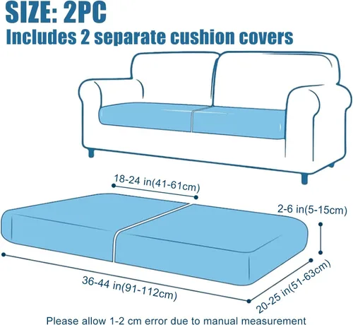 Vista 6 de Smiry - Fundas impermeables para cojines de sofá, fundas de cojín elásticas de jacquard gruesas para sofá, protector de muebles elástico lavable