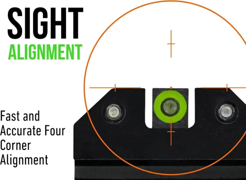 Vista 3 de XS SIGHTS R3D Tritium Night Sight para Glocks Gen 1-5 y Tauro, tritio delantero y trasero que brilla en la oscuridad para aplicaciones tácticas