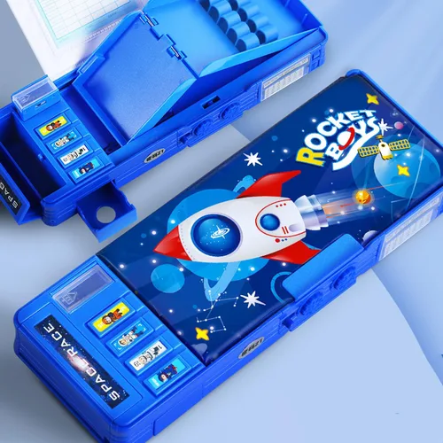 Vista 10 de Estuche multifunción desplegable para niños, estuche kawaii para bolígrafos bolsa, soporte para lápices para estudiantes de escuela, bonita caja