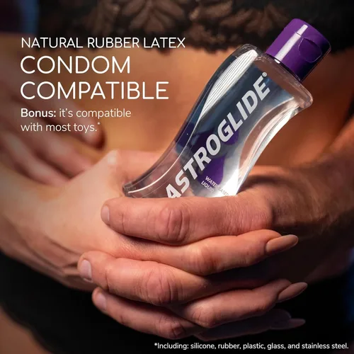 Vista 7 de Astroglide Lubricante a base de agua (2.5 onzas), lubricante personal líquido para hombres, mujeres y parejas, seguro para juguetes, tamaño apto