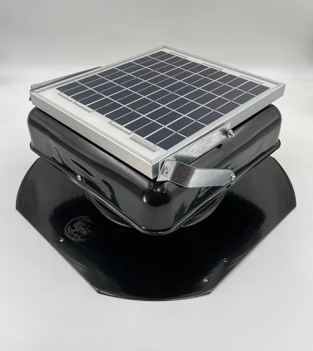 Vista 8 de Solar Mega RoofBlaster 2.0 con ventilación negra (montaje en panel solar ajustable) Ventilación solar del ático Ventilación solar de techo