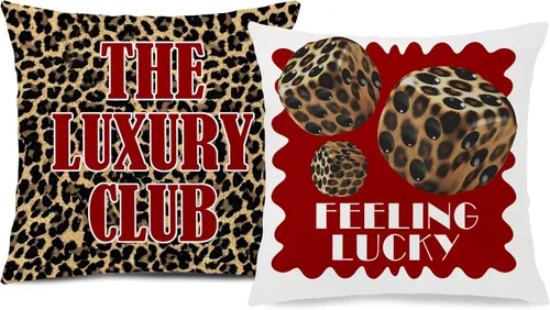 Vista 23 de Trendy Leopard Cheetah Print Pillow Covers 18x18 Set of 4
