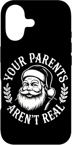 Vista 32 de Your Parents Aren’t Real Santa Humor Holiday Festive Cartoon Case for iPhone 16