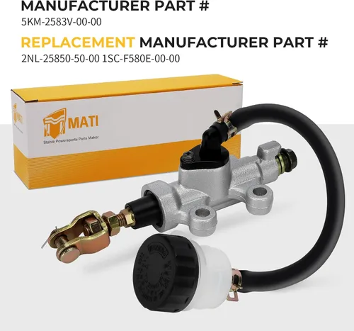 Vista 6 de M MATI Cilindro maestro de freno trasero para Yamaha Wolverine 350 450 Grizzly 300 400 450 660 Kodiak 400 450 YFM 5KM-2583V-00-00