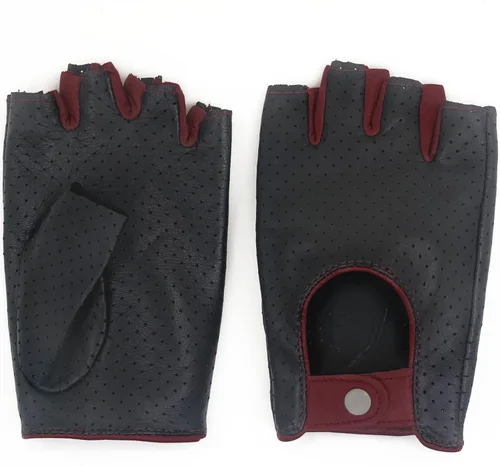 Vista 6 de ZLUXURQ Guantes de conducción de piel sin dedos suave y transpirable para mujer, piel de cordero prémium