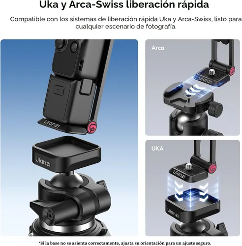 Vista 2 de ULANZI Trípode para cámara MA66 compatible con DJI OSMO Pocket 3/Pocket 4/4 Negro