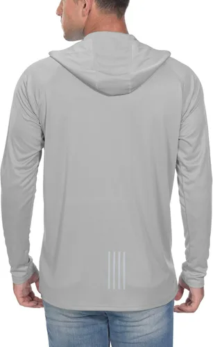 Vista 2 de Camisa de pesca para hombres de manga larga, con protección solar SPF 50+ UV, camiseta tipo sudadera