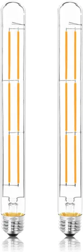 Vista 13 de Bombilla LED E26 de 7.3 pulgadas, 6 W, regulable, bombillas Edison blancas suaves de 2700 K, 800 lm, igual a 80 W, tubular T10 T9, bombilla larga