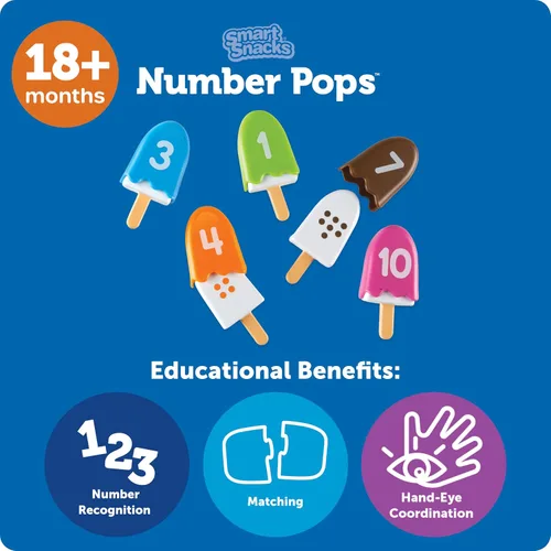Vista 5 de Paletas con números Number Pops para recursos de aprendizaje, de Learning Resources