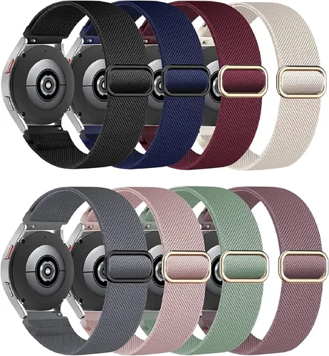 Vista 10 de Bolesi - Paquete de 8 correas elásticas de nylon compatibles con Samsung Galaxy Watch 7/6/5/4/FE, correa de 20 mm para Galaxy 6 Classic/5 Pro/Active