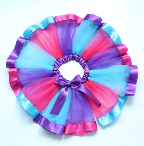Vista 2 de LYLKD Faldas de tutú arcoíris en capas para niñas pequeñas con diadema de cuerno de unicornio, Arcoiris (Rainbow)
