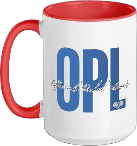 Vista 9 de OPL Official Padel Lover Ceramic Mug, Pink/White, 15oz Rosa/blanco