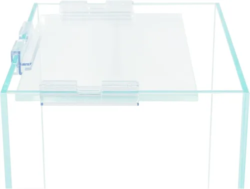 Vista 3 de Nano Tall - Tanque de peces sin marco de hierro bajo en hierro, extra transparente con estilo de aire flotante, para acuarios o terrarios