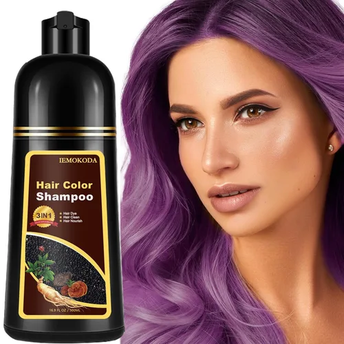 Vista 15 de Champú natural de tinte para el cabello castaño claro, champú de tinte para el cabello 3 en 1, tinte de cabello marrón para hombres y mujeres Marrón