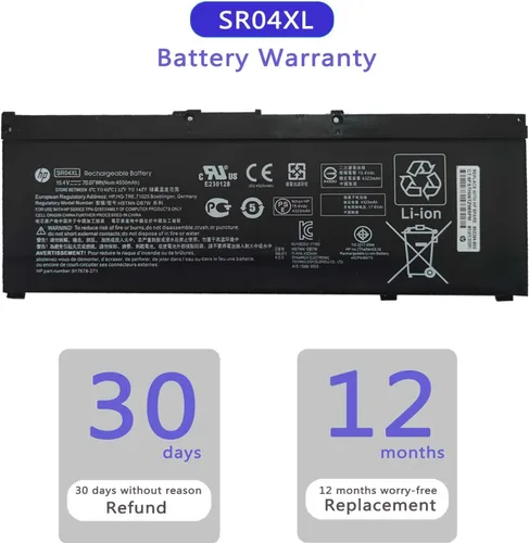 Vista 7 de HP SR04XL L08855-855 - Batería para HP Omen 15-CE0XX 15-DC0XX Series 15-CE009LA 15-CE015DX 15-DC0003LA 15-DC0051NR Pavilion 15-CB0XX 15-CX0XX