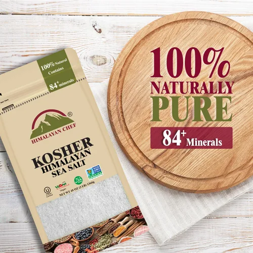 Vista 2 de Himalayan Chef - Sal marina Kosher de Himalaya, sal Kosher de grano fino, reemplazo para sal de mesa, sin yodo, sin refinar, sin OMG, 100% natural