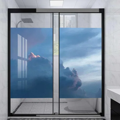 Vista 13 de Película de privacidad para ventana, color negro y naranja, autoadhesiva para bloqueo UV, control de calor, calcomanías de vidrio, silueta