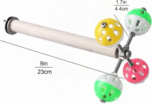 Vista 2 de Teniinet Juguete de perca de pie con bolas giratorias para pájaros, 1 Para pájaros, periquitos, periquitos, cacatúas, loros, periquitos, conures