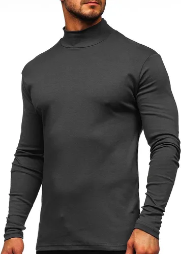 Vista 10 de Camisas térmicas de manga larga/corta para hombre, cuello alto, ajustadas, para hombre Estilo1-caqui