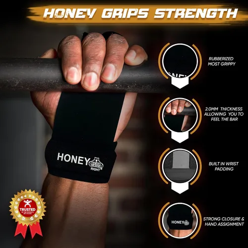 Vista 3 de Bear Grips Empuñaduras de dos agujeros, agarres de tres agujeros, empuñaduras sin agujeros, puños WOD para hombres y mujeres. Agarres de manos