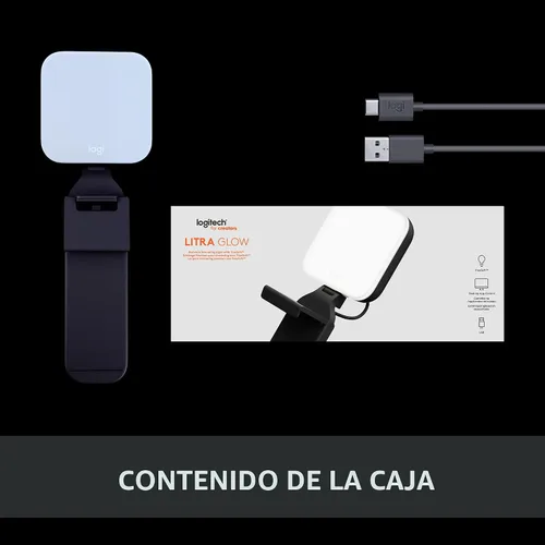 Vista 9 de Logitech para Creadores Litra Glow Luz LED Premium para Transmisión en Vivo con TrueSoft, montaje ajustable, iluminación de video para grabar