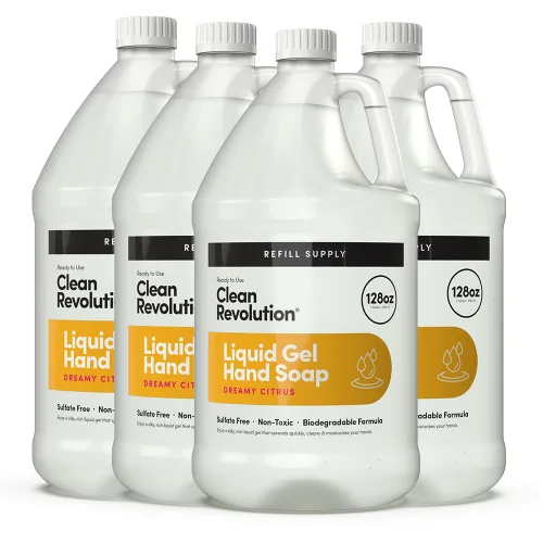 Vista 8 de Clean Revolution Jabón de manos en gel líquido, líquido sedoso rico, espuma rápida, enjuague rápido, contiene aceites esenciales reales