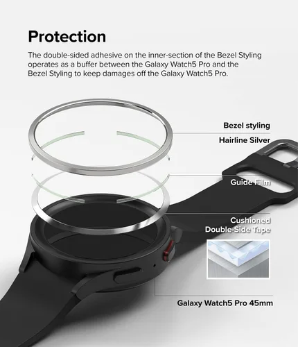 Vista 7 de Ringke Estilo de bisel [elegante marco de acero inoxidable] compatible con Samsung Galaxy Watch 5 Pro, protector antiarañazos accesorio de cubierta