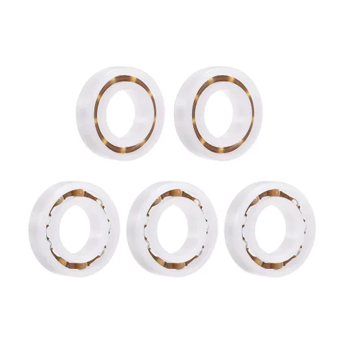 Vista 9 de uxcell 623 rodamientos de plástico 0.118x0.394x0.157 in bola de vidrio jaula de nylon 5pcs