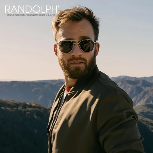 Vista 7 de Randolph Eyewear Aviator Sunglasses for Men & Women – Non-Polarized & Polarized Lenses Bright Chrome UV Protection Sunglasses